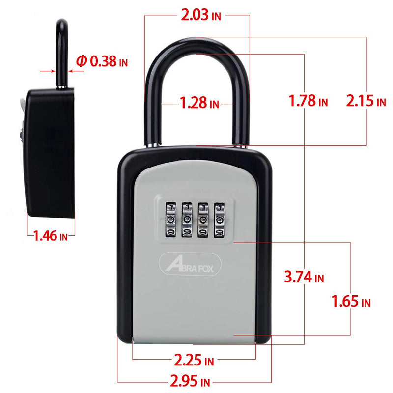 Key Lock Box, Combination Lock box with Code for House Key Storage, Combo Door Locker (Black-1pack)