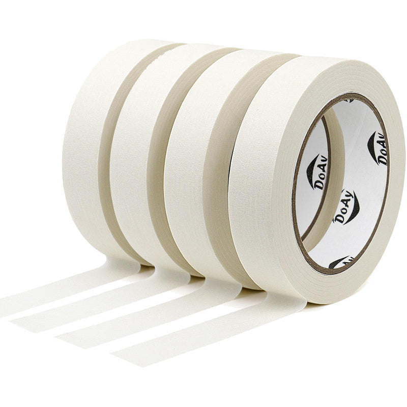 4 Pack White Painters Tape - Masking Tape 1 inch Wide - Multi-Surface, Smart Adhesion, Indoor & Outdoor Use - Paint Tape for DIY, Labeling, Art, Car, General Purpose - 360FT Total - NewNest Australia