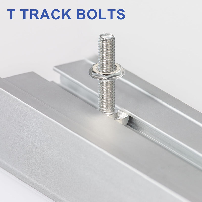 PATIKIL M6 x 20 mm T-Slot Bolts, 1 Set Drop-in Bolt Hammer Head with Hexagon Flange Nuts T-Bolt Stud Sliding Screw for 30 Series Aluminum Extrusion Profile, Silver