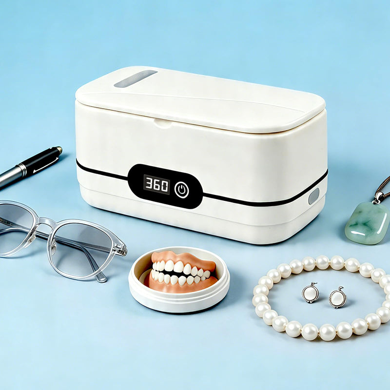 Ultrasonic Jewelry Cleaner, 45Khz Jewelry Cleaner Ultrasonic Machine for Jewelry, Eyeglasses, Rings, Watch Strap, Dentures, 304 Stainless Steel Tank, Digital Timer