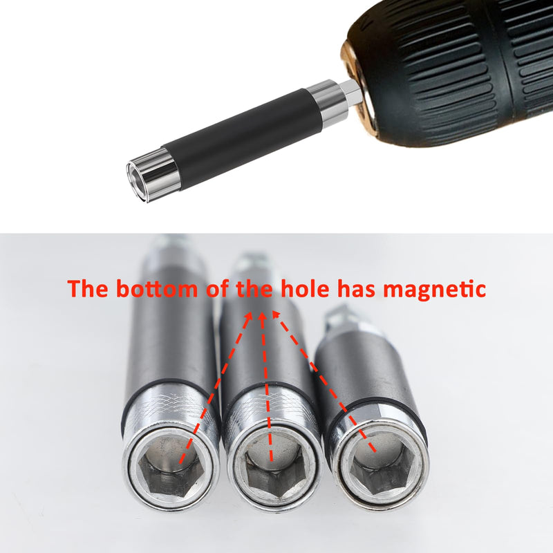 3pcs Magnetic Screw Drive Guide Drill Bit Tip Holder, Quick Release Screwdriver Bit Holder Extension Bar Drill Screw Adapter for Nuts Drill and Handheld Driver