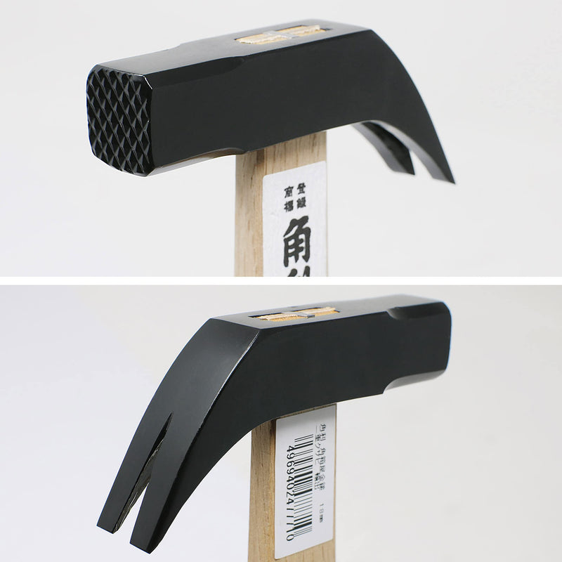 KAKURI Japanese Claw Hammer Milled Face Wood Handle 17 oz, Professional Carpenter Hammer for Woodworking, Heavy Duty Japanese Carbon Steel, Square Head, Made in JAPAN Black 17 Oz