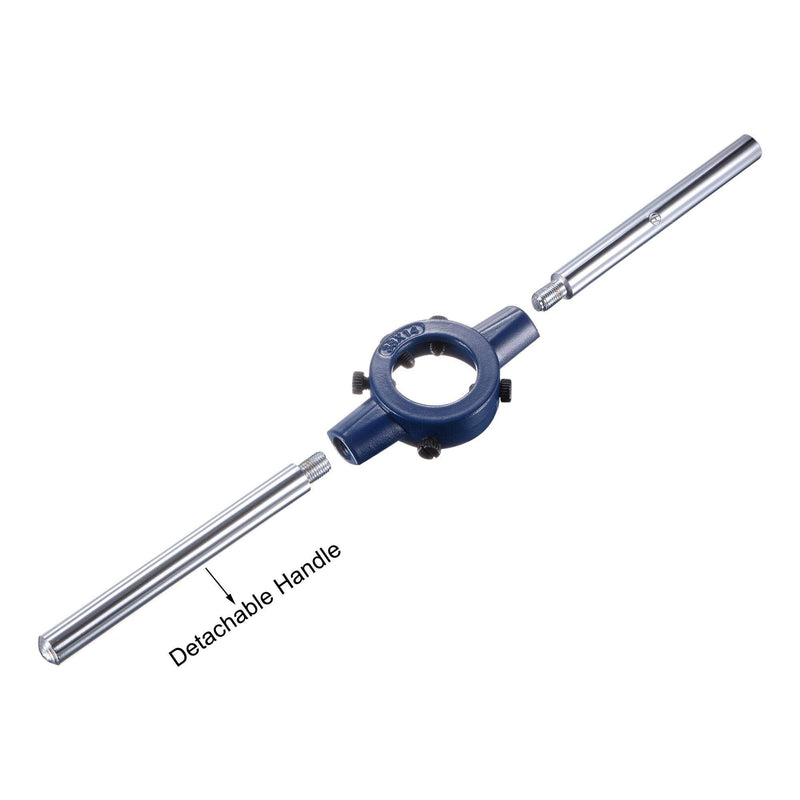 uxcell 5/8-11 UNC Tap and Die Set with 38mm Round Die Stock Handle Wrench, High Speed Steel Machine Thread Tap and Round Die Threading Tool
