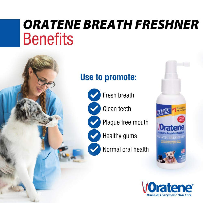 Pet King Brands Oratene Brushless Oral Care Breath Freshener for Dogs and Cats, 4oz - PawsPlanet Australia