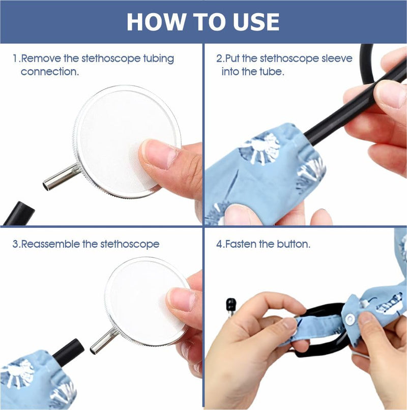 2 PCS Dandelion Floral Stethoscope Covers, Decorative Protective Sleeves, 28" Long, Scratch & Abrasion Protection for Home and Clinic Use