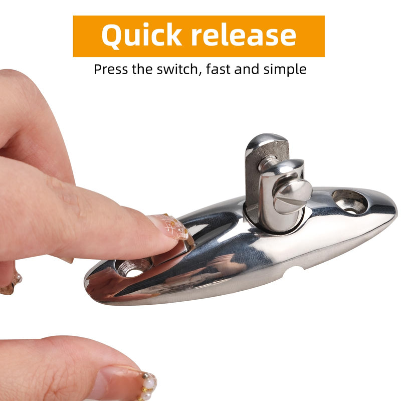 NovelBee 3.6in 4pcs Boat Bimini Top Swivel Hinge,316 Stainless Steel Deck Side Mount Quick Release 360 Degrees Hinge for Boat Yacht