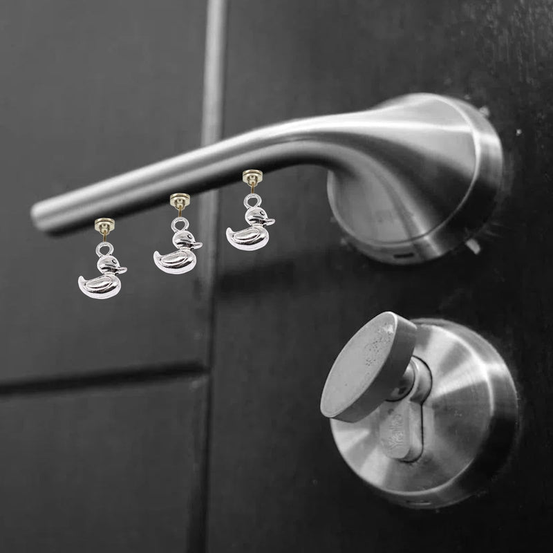 Silver Hinge Head Home Decoration Duck,Magnetic Hinge Dropper Hanging,Magnetic Hinge Head Toppers,Door Hinge Pin Topper