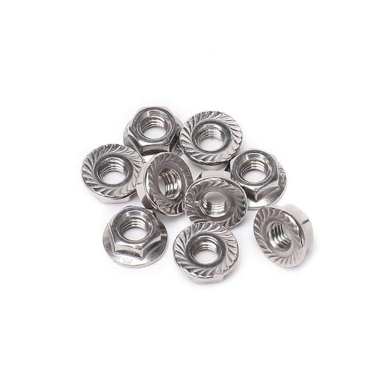 25 Pieces M8 Flange Nuts, M8-1.25mm Serrated Hex Flange Lock Nuts, 304 Stainless Steel,Plain Finish