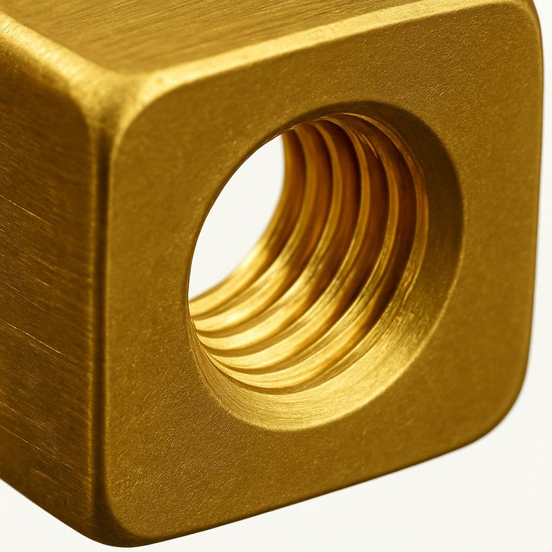 WINDON BAY 5/16" Brass Square Nuts – 50 Pack | Bulk Hardware for Industrial Maintenance, Grounding, and Equipment Assembly | Corrosion-Resistant Brass Fasteners 50pk