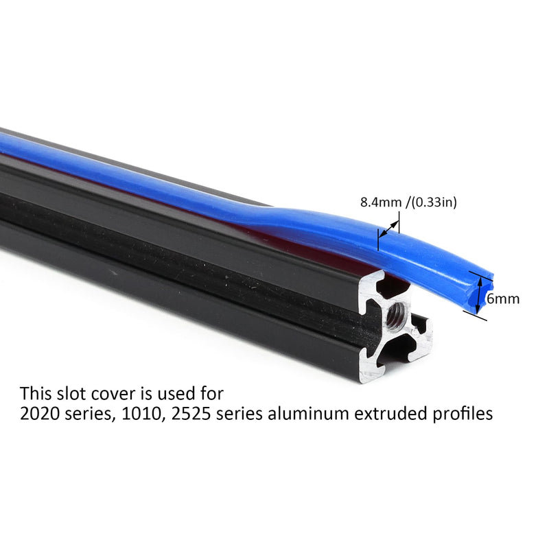 6 Meters 2020 Series 1010 10 Series Aluminum Extrusion 6mm Aluminum Profile Slot Cover Flat Seal for 6mm Slot Seal Strip 20mm x 20mm and 1" x 1" Aluminum Extrusion Rail-Blue Blue