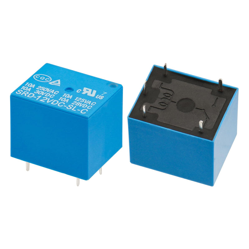 10Pcs PCB Power Relay SRD-12VDC-SL-C, DC 12V Coil, 10A 250VAC, SPDT, 5 Pin, for Household Appliance Boards (10) 10