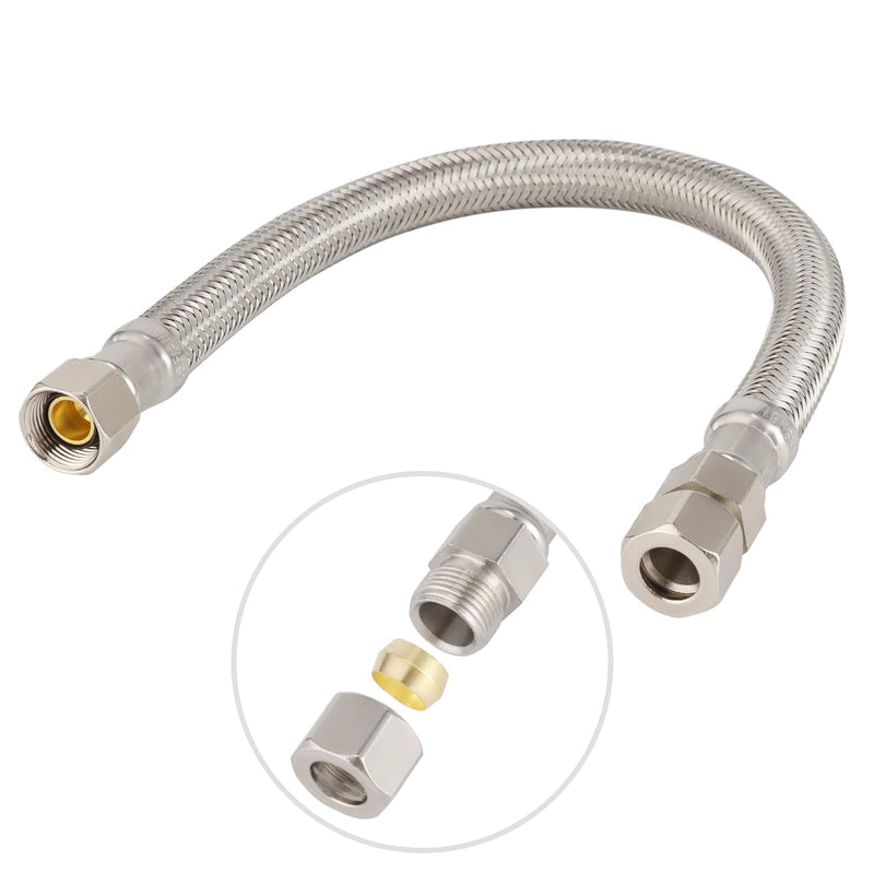 12" Delta Style Flexible Faucet Connector, 3/8" Comp M x F, 10pcs 12 Inch 10pcs