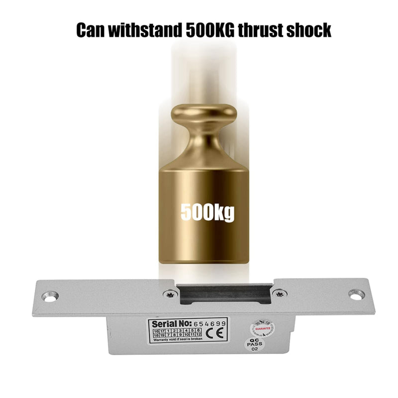 Meiyya Electric Strike, Practical Door Lock, Durable Safe Metal Doors for Wooden Doors(NO Cathode Lock)