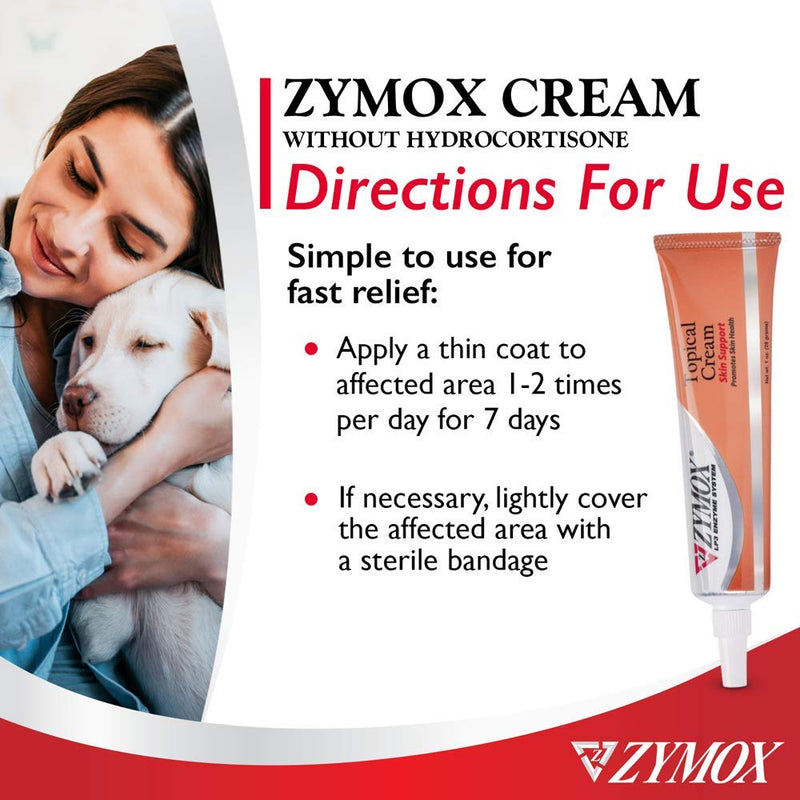 ZYMOX Veterinarian Strength Topical Cream for Dogs and Cats, 1oz - PawsPlanet Australia