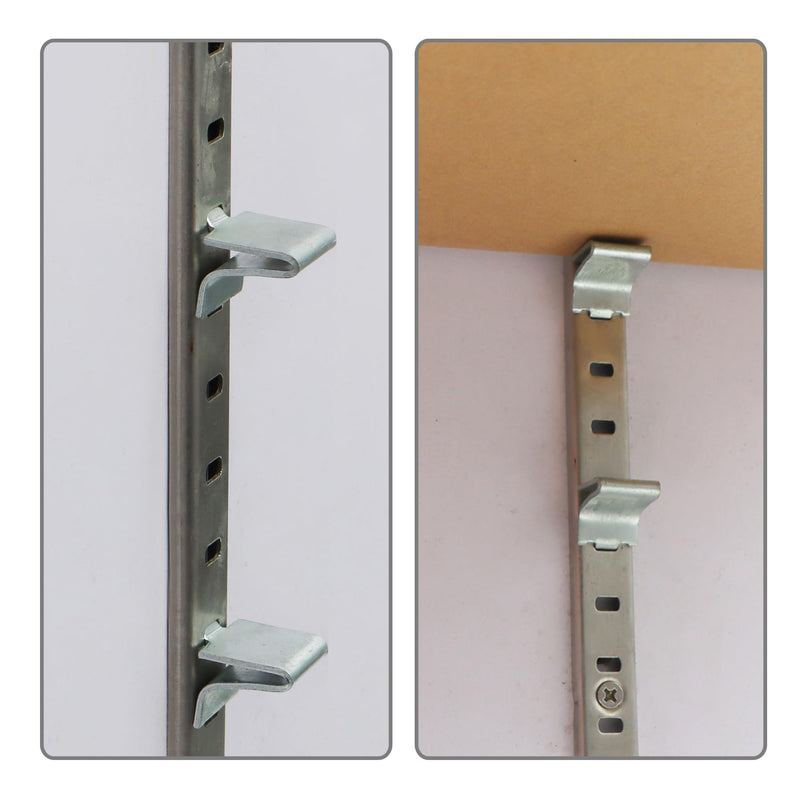 40 Pieces Silver Shelf Supports Clip, Adjustable Steel Pilaster Heavy Duty Shelving Brackets for Metal Wood Freezer Fridge and Cabinet 40