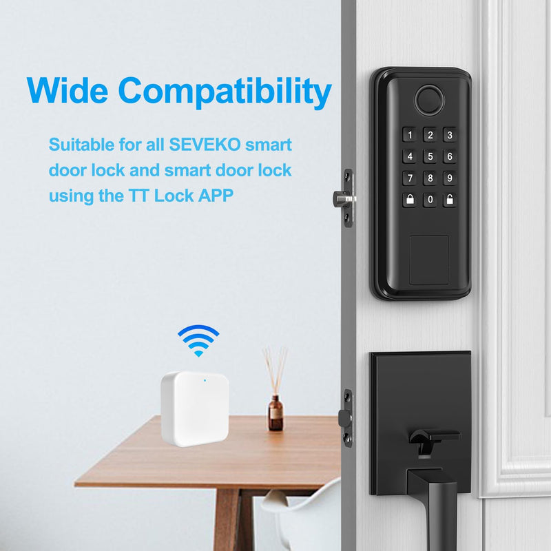 Smart Lock WiFi Gateway, G2 Gateway Remotely Control Smart Door Lock with TT Lock App, Compatible with Alexa Voice Control Keyless Entry Door Lock (WiFi 2.4GHz)