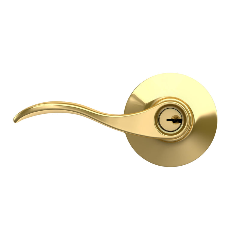 Schlage Accent Keyed Entry Door Handle, Reversible, Bright Brass Standard