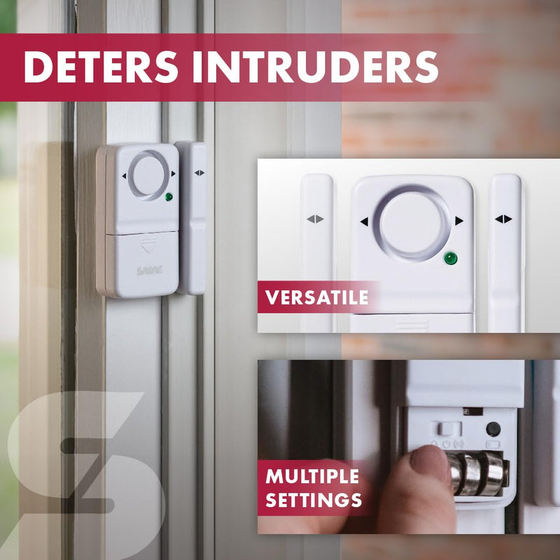 SABRE Wireless Home Security Door Window Burglar Alarm with LOUD 120 dB Siren, DIY EASY to Install 4 Pack