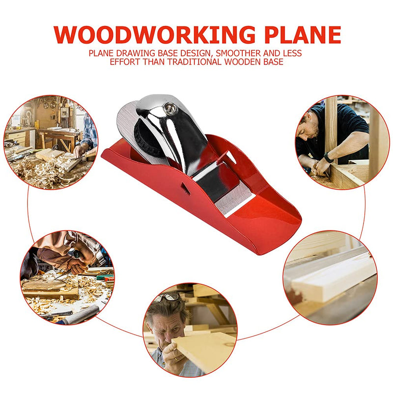 Mini Hand Planer 3-1/2 inch Red Adjustable, used for Wood Craft Processing, Carving and Trimming Projects, Carpenter DIY Model Making (Hand Planer Red) - NewNest Australia