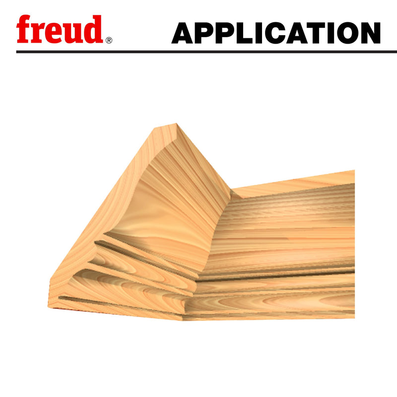 Freud Wide Crown Molding System, Mix and Match Bits for Custom Milling 5-1/2" Wide Crown Molding - 1-3/8" Diameter, 1/2" Shank, 4-9/16" Length - 99-419