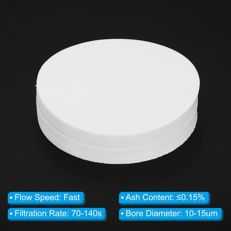 PATIKIL 100Pcs 9cm Qualitative Filter Paper Circles, Fast Speed Round Laboratory Filter Paper Chemical Industrial Oil Testing Funnel Filter Paper