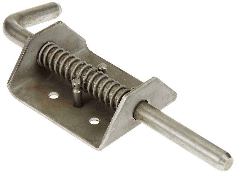 Buyers Products 3009988 Stainless Steel Spring Latch Assembly W/ 1-12" Handle, Spring-Loaded Latch Pin Without Keeper, Gate Latch, Utility Latch, Trailer Latch, Cage Latch