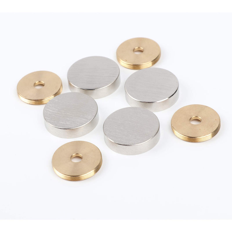 Mirror Screws,Brass Cap Decorative Mirror Nails,1",Satin Nickle,4 Pack Circle:1"