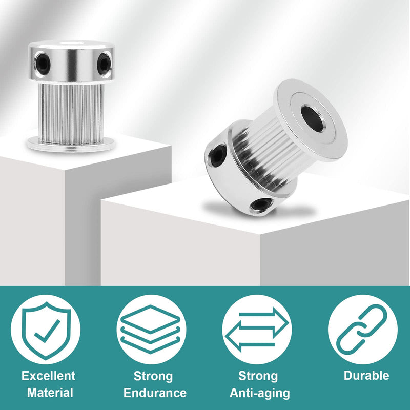 5pcs GT2 Pulley 20 Teeth 5mm Bore Fit 10mm Belt Width, Aluminum Timing Pulley Wheel Synchronous Wheels Gear Part for 3D Printer 10mm Belt, Pulley