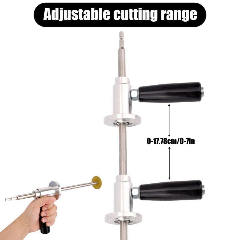 PVC Inside Pipe Cutter, Including Diamond Grit Wheel & Handle 1-1/2" to 8" Adjustable Pipe Diameter 7" Cutting Depth 1/4" Hex Shank for Impact Drivers & Drills