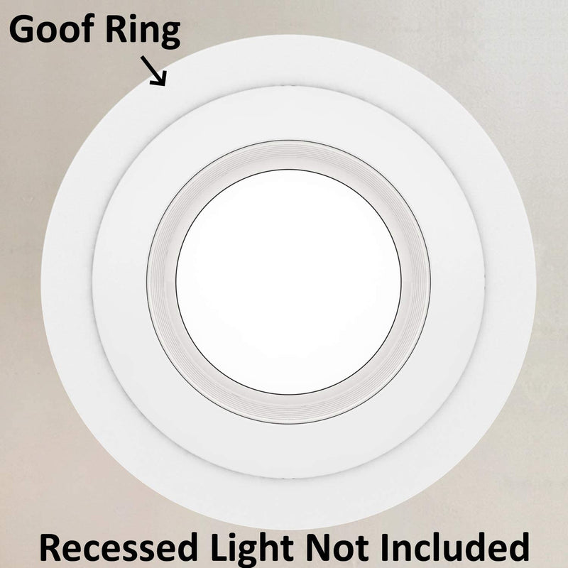 6 Pack Matte White Goof Trim Ring for 4" Inch Recessed Can Lighting Down Light, Outer Diameter 6.7 Inches, Inner Diameter 4.2 Inches 6 Pack