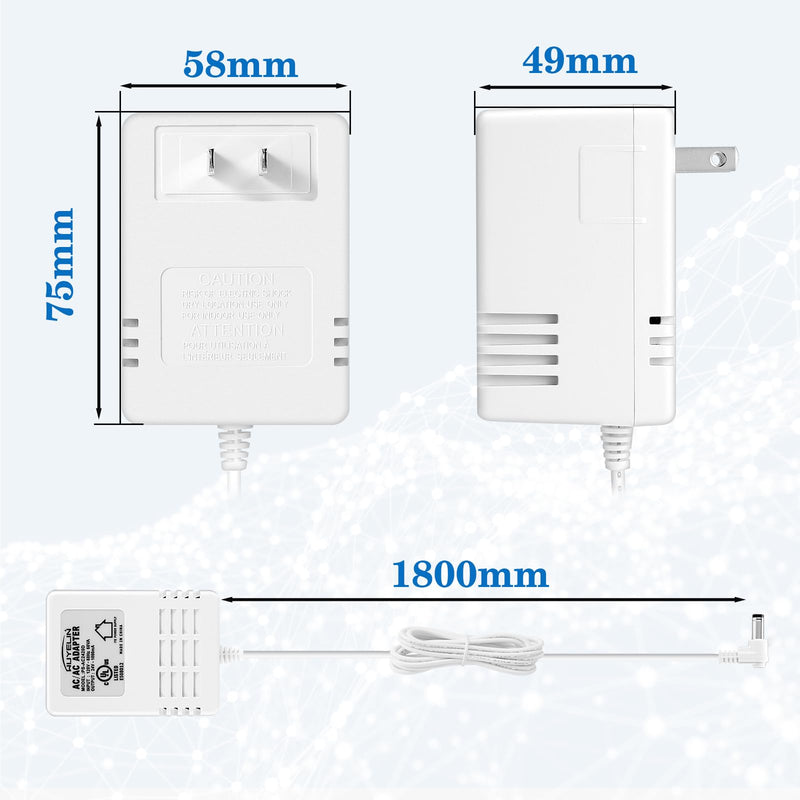 24 Volt AC 1000mA Power Adapter for Smart Sprinkler Controller,Indoor Irrigation System Controller,24V 1A AC to AC Wall Adapter Transformer Compatible with Most Smart Sprinkler Controller (White) White