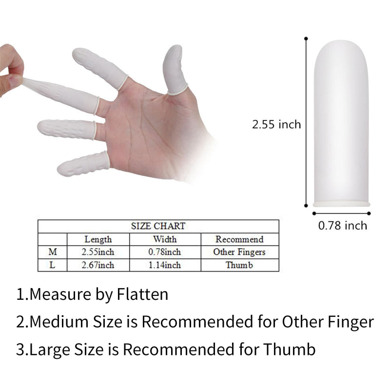 tifanso Finger Cots Disposable, Medium Finger Thumb Gloves Protectors, Sleeves Covers Protection for Fingertips (Approx.210 PCS) 210 Count (Pack of 1)