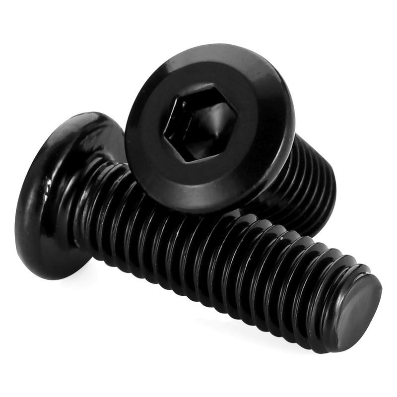M6 x 12mm Socket Cap Allen Bolts, Flat Round Head Socket Cap Screws, Furniture Screws, Carbon Steel, Full Thread, Black Oxide Finish, 25 PCS M6 x 12mm