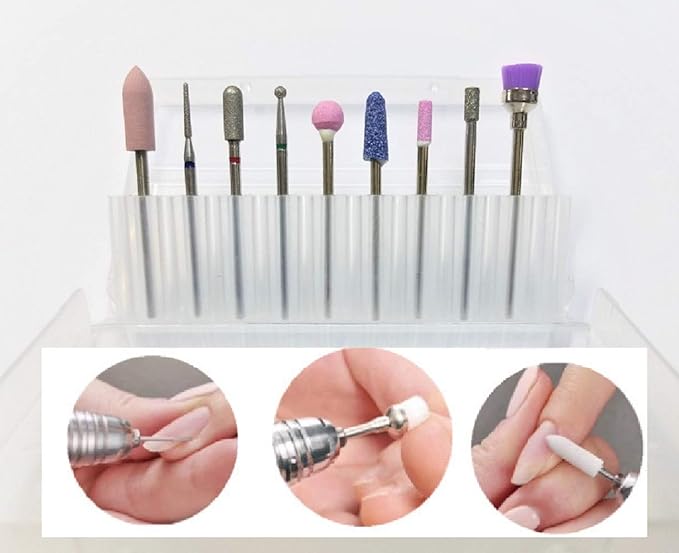 QT-002 Nail Machine Bit Set, With Case, Electric Nail Care, Professional Specifications, Cuticle Treatment, Exfoliating - NewNest Australia