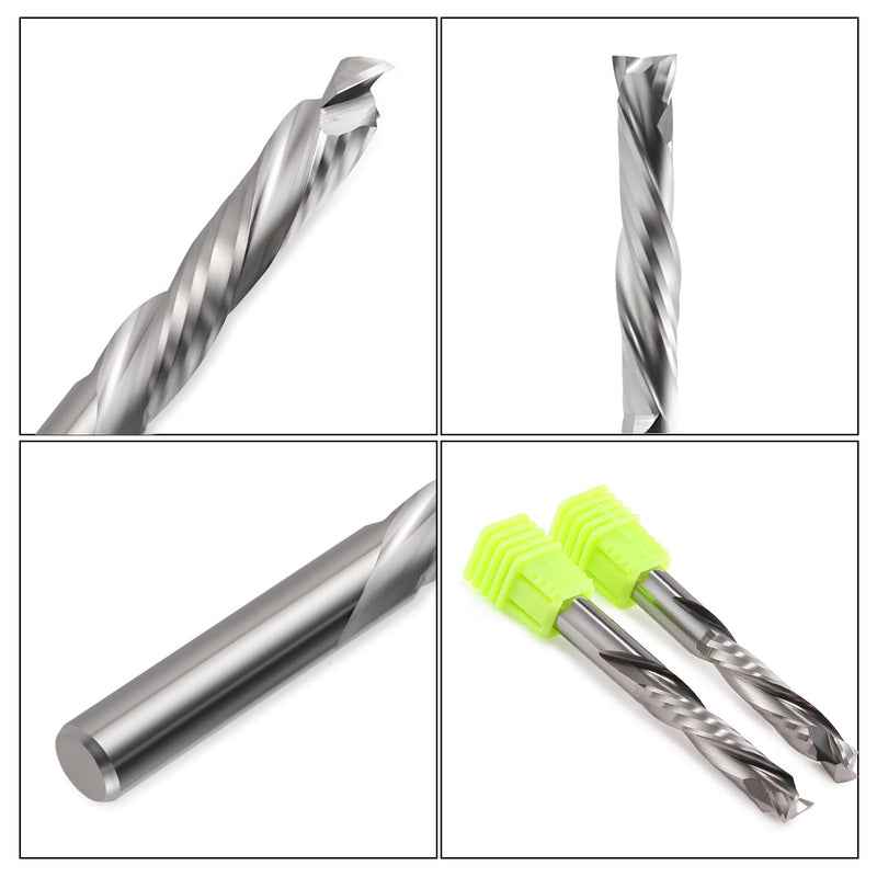 Compression CNC Spiral Router Bits 5PCS, 2 Flutes 5/32'' Shank Up Down Cut Solid Carbide End Mills, 7/8'' Cutting Length Milling Cutters CNC Bits for Wood Engraving Carving(4x22mm) 5/32'' Shank-5/32'' Dia-7/8'' CL