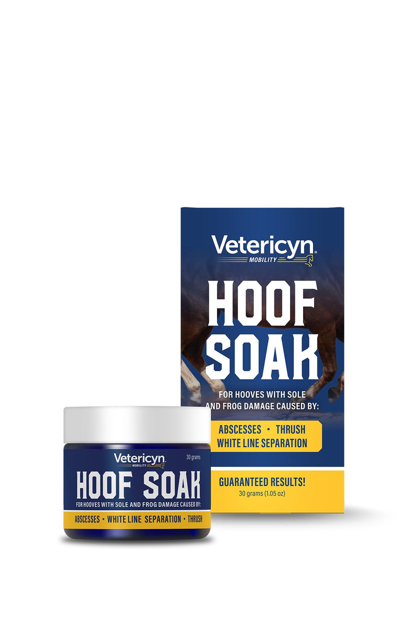 Vetericyn Mobility Hoof Soak and Hoof Boot Bundle | Single Hoof Treatment and Soaking Boot for Hooves with Sole and Frog Damage Caused by Abscesses, White Line Separation, and Thrush. 30 Grams