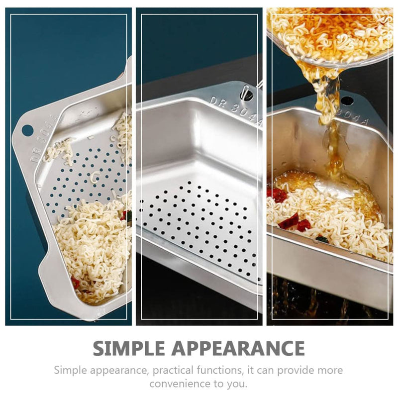 DOITOOL Stainless Steel Sink Basket Triangle Corner Strainer 9.64X6.88X3.14 Inch Hanging Kitchen Sink Draining Basket Food Waste Strainer and Storage Organizer