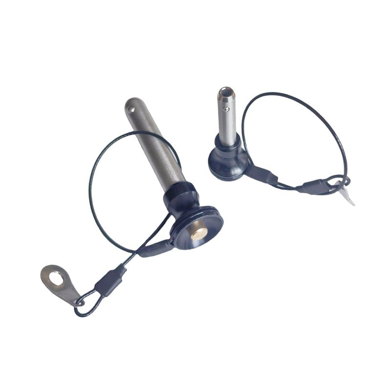 Stainless Steel Handle Ball Lock pin, Multimedia Audio Button Quick Latch Safety pin, Quick-Release pin with Lanyard (Dia:15/32in(12mm)-2pcs, Clamping Length:2in(51mm)) Dia:15/32in(12mm)-2pcs Clamping length:2in(51mm)