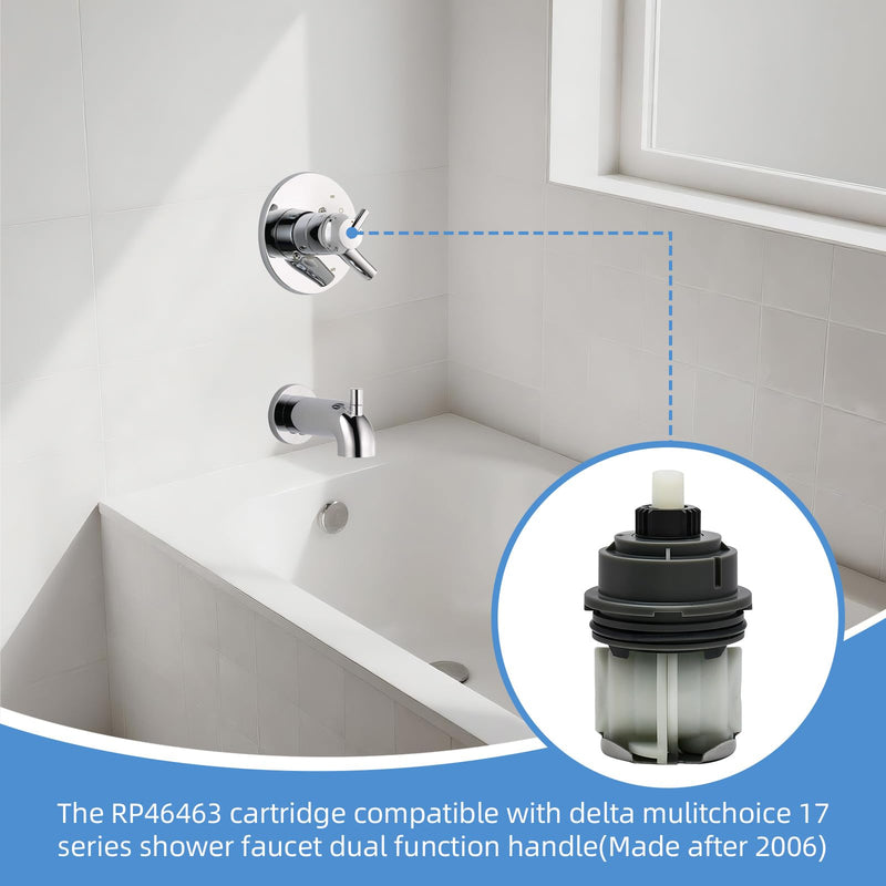 RP46463 Shower Cartridge Replacement Kit for Delta MultiChoice 17 Series Shower Faucet Dual Handle (2006-Present), Seat & Spring Adapter and Replacement Kits Included