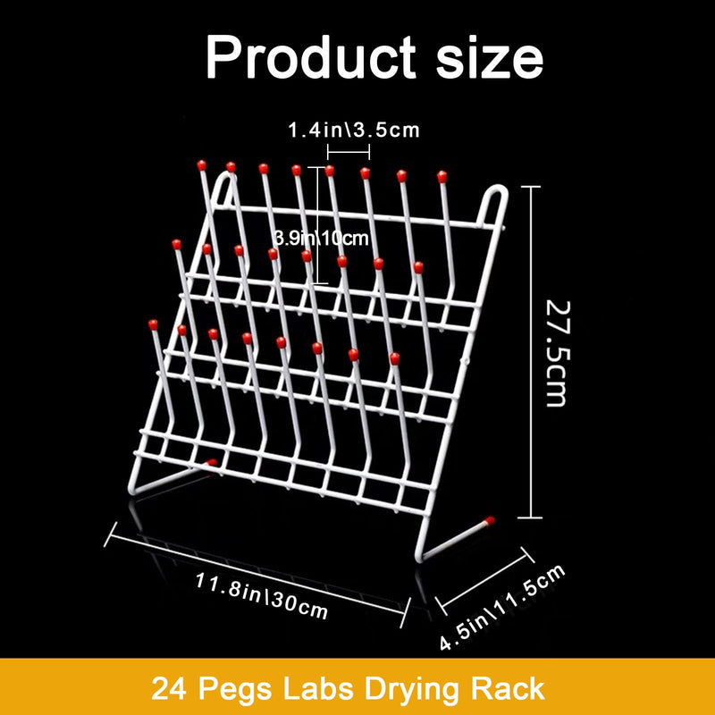 Lab Drying Rack 55 Pegs Lab Glassware Rack Steel Wire Glassware Drying Rack Free-Standing Tube Drying Draining Rack for School Laboratory Utensils (24 pegs) 24 pegs