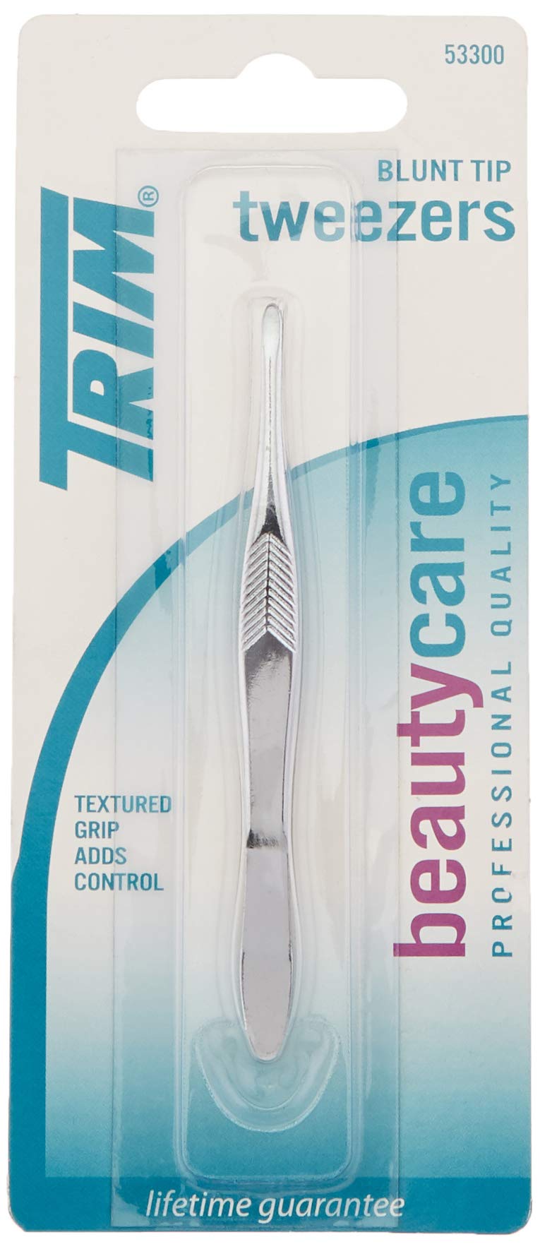 Trim Blunt Tip Tweezers with Textured Grip 1 Count (Pack of 1)