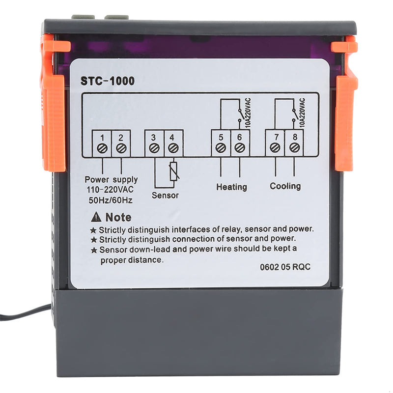 Digital Thermostat, Digital Temperature Controller with Sensor, STC-1000 Temp Sensor Electric Thermostat Control 110-220V for Incubator Brooder Refrigerator Fermenter Greenhouse Reptile