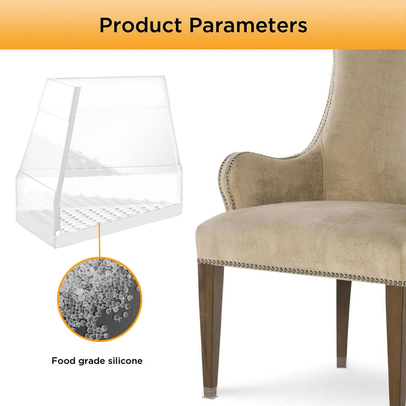 16 Pcs Non Slip Square Chair Leg Protector - Non Skid Furniture Grippers, Anti-Slip Silicone Furniture Feet Caps, Used for Outdoor Protection of Chair Legs(Clear, 1.26-1.54"). Clear Square(1.26-1.54")