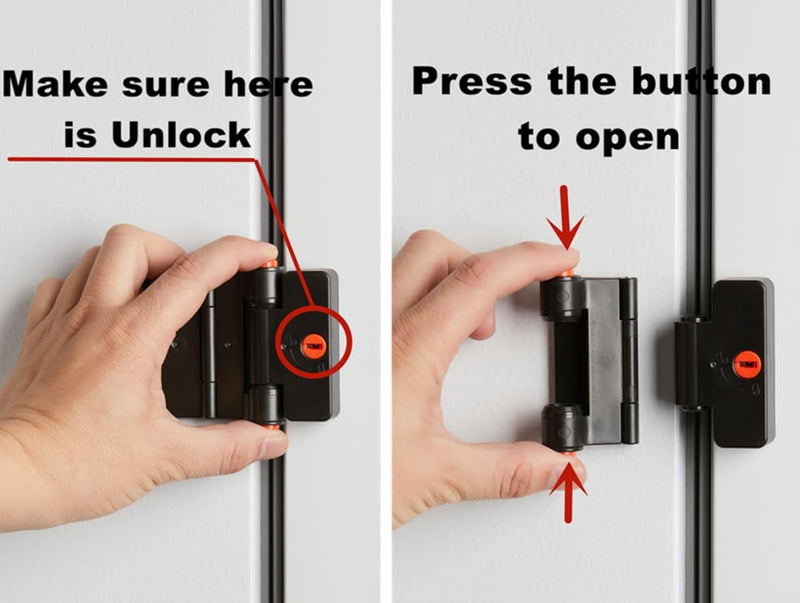 Refrigerator Adhesive Locks Double Button Fridge Door Lock with Key, Child Proof Freezer Cooler Door Lock, Child Baby Safety File Drawer Lock and Cabinet Locks (Black, 2) Black