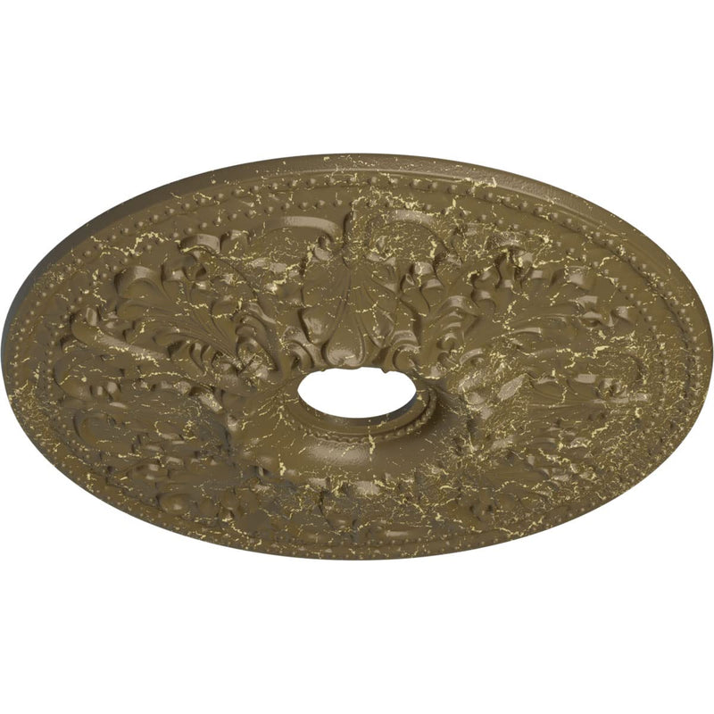 Ekena Millwork CM23ASMMC Ashley Ceiling Medallion, Mississippi Mud Crackle Mississippi Mud Crackle (Flat Finish)