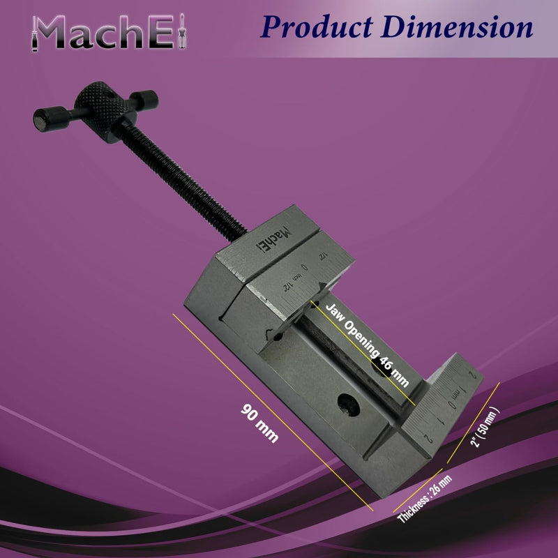 MachEl Mini 2"/50 mm Steel Vice Vise Precision Work Holding for Engineering Machine Tools