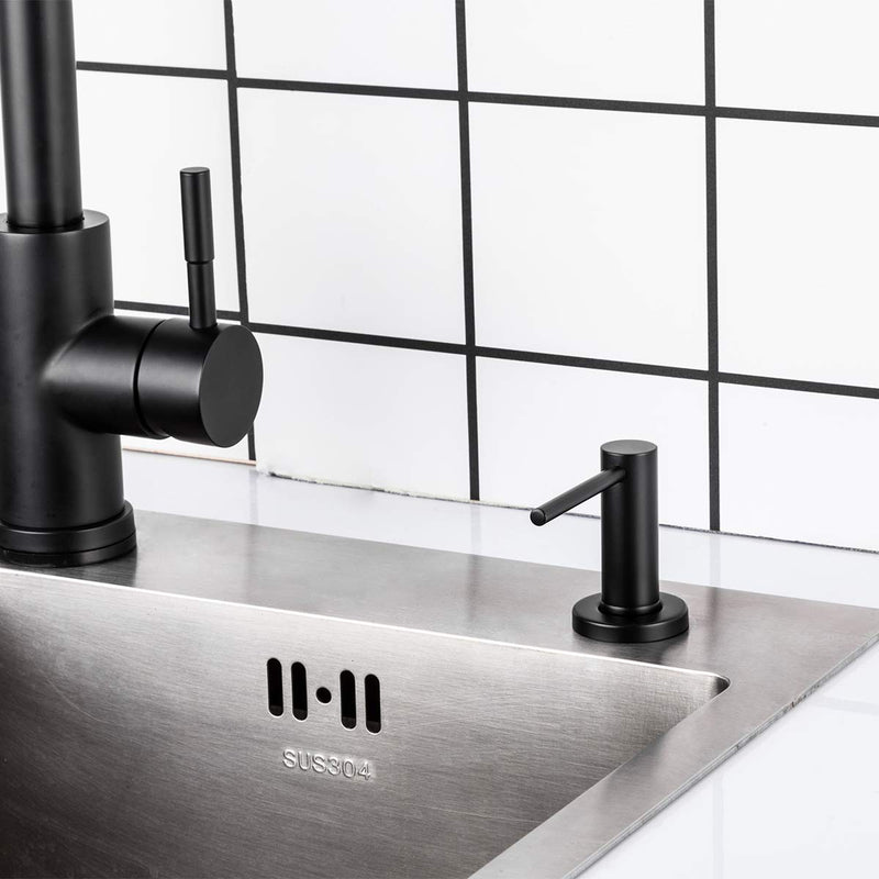 Matte Black Kitchen Sink Soap Dispenser GAPPO Countertop Pump Hand Lotion Built in Bottle Upgrade Stainless Steel Screw Matte Black (With 17 Oz Bottle) With 17 oz bottle