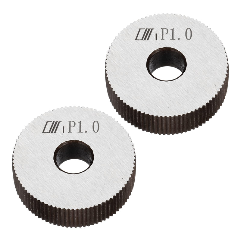 uxcell 2Pcs 28x8x8mm Knurling Wheel Kit 1.0mm Pitch Straight Wheel Linear Knurl