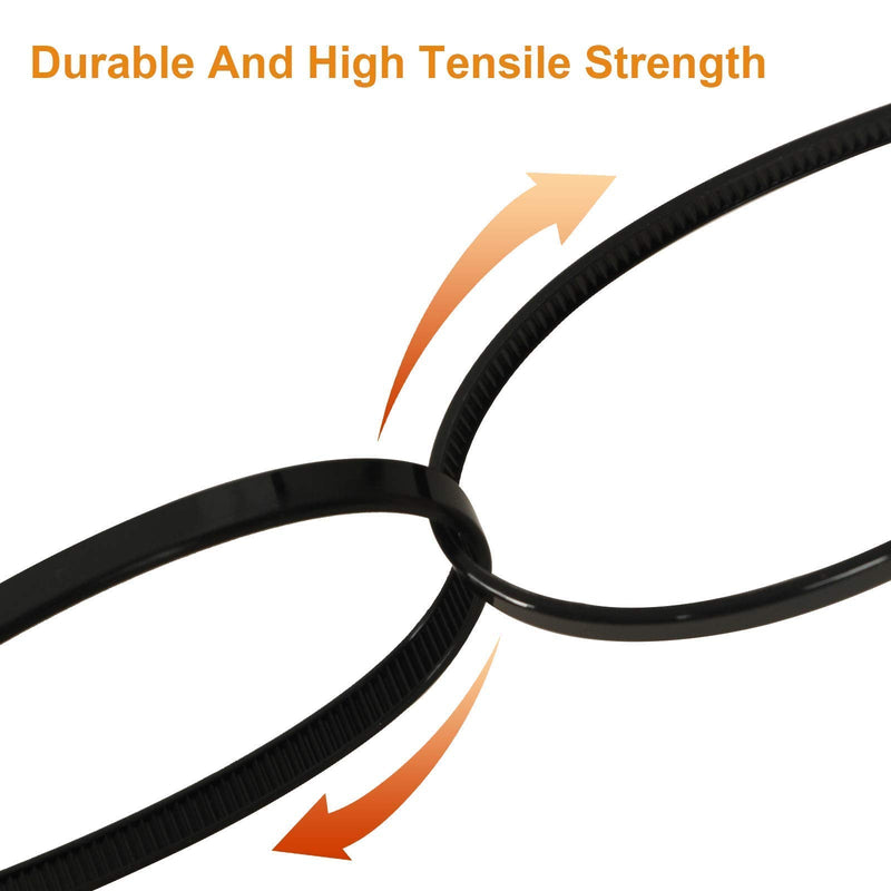 100Pcs Heavy Duty Industrial Zip Toes Releasable 8 Inch Black Tie Wraps Adjustable Tie wrap Reusable Zip Toes Tie Straps For Garden Plant Secure Vine, Home Office Use Reusable 8Inch 100Pcs
