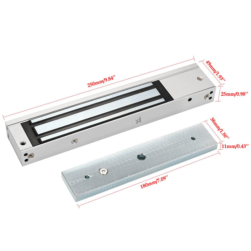 Electromagnetic Lock 280KG 600LBS Holding Force Electric Magnetic Door Lock 12V Fail Safe NC Mode for Access Control System 600LBS Lock